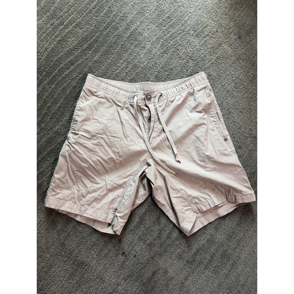 Vuori Mens Ripstop Climber Shorts Khaki Tan Elastic Waist Hiking Outdoor Size M